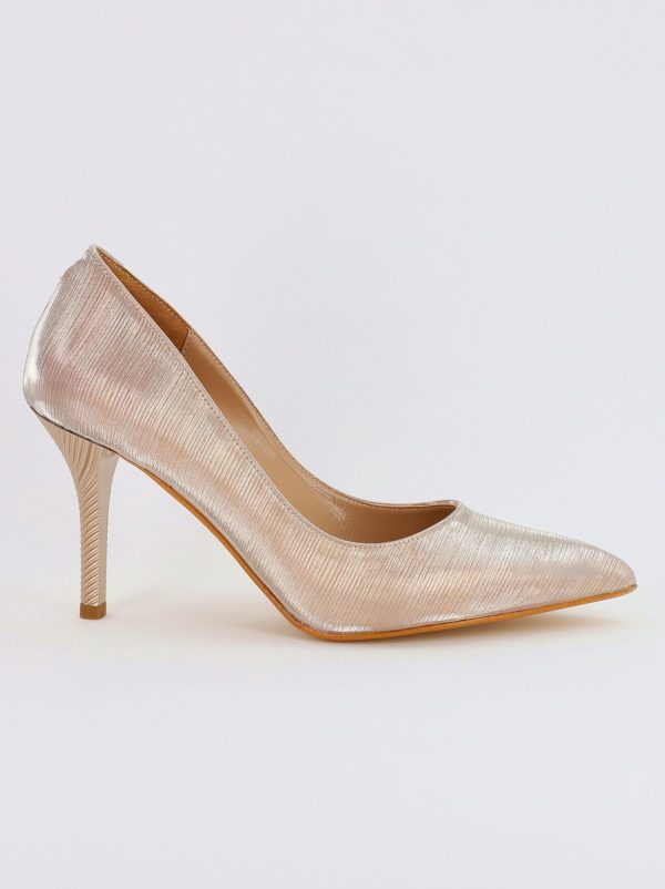 Pantofi Dama cu Toc subtire stiletto din Piele Eco cu champ cu dungi (BS795AY2308133) 121
