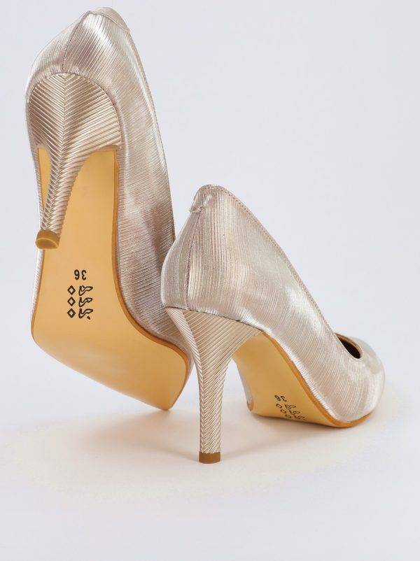 Pantofi Dama cu Toc subtire stiletto din Piele Eco cu champ cu dungi (BS795AY2308133) 119