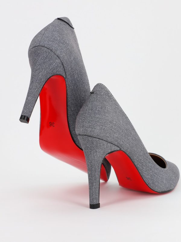 Pantofi Dama cu Toc subtire stiletto gri deschis denim (BS799AY2308104) 120