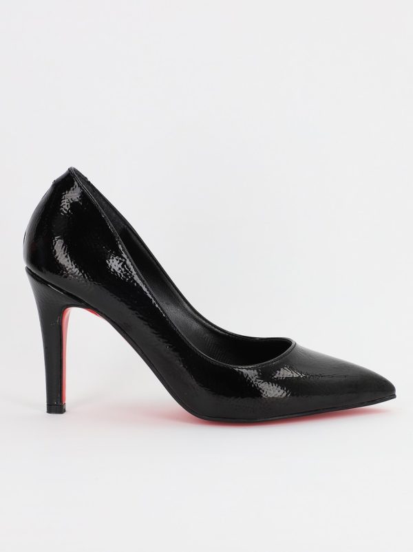 Pantofi Dama cu Toc subtire stiletto negru incretit (BS799AY2308121) 120