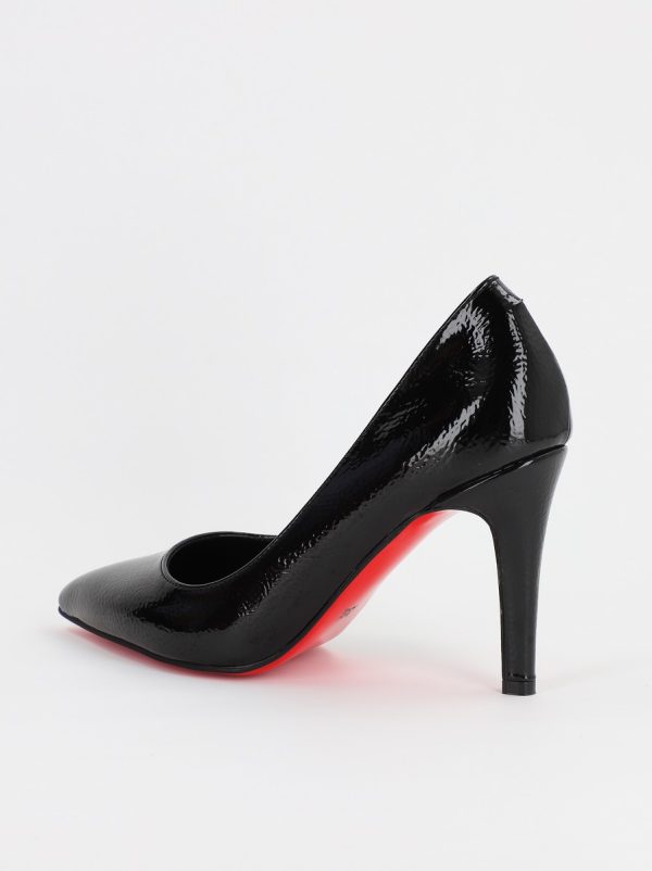 Pantofi Dama cu Toc subtire stiletto negru incretit (BS799AY2308121) 124
