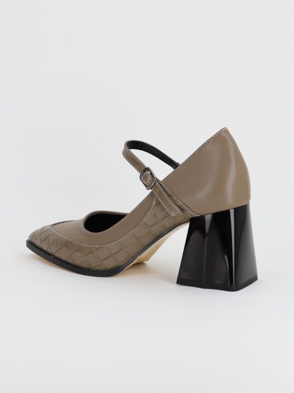 Pantofi Dama Piele Eco vartf ascutit cu Toc gri (BS761PT2308152) 121