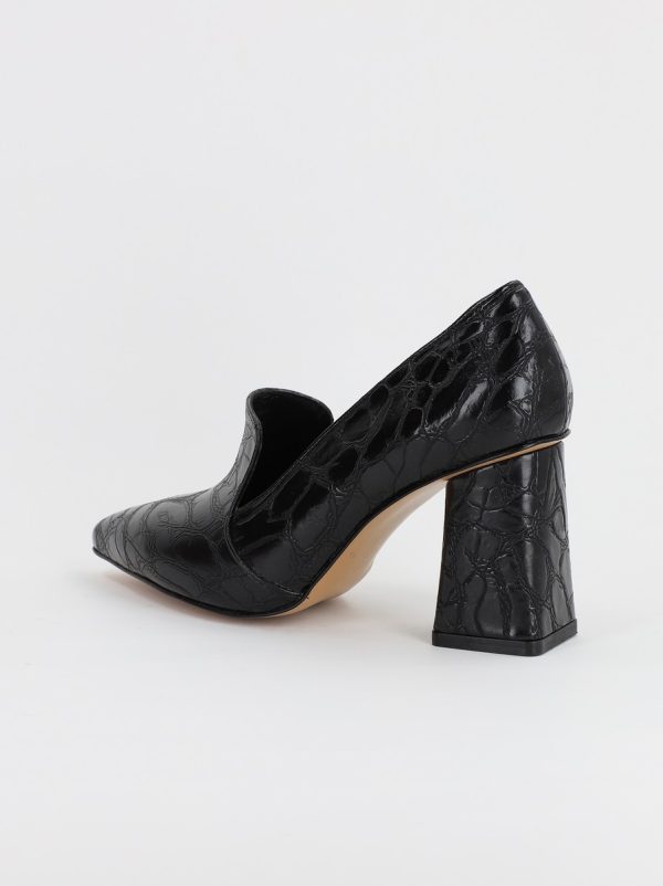 Pantofi Dama Piele Eco Vartf Ascutit cu Toc Negru BS066PT2308153 120