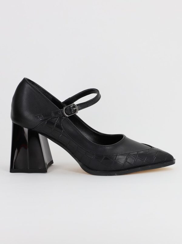Pantofi Dama Piele Eco vartf ascutit cu Toc negru (BS761PT2308150) 121