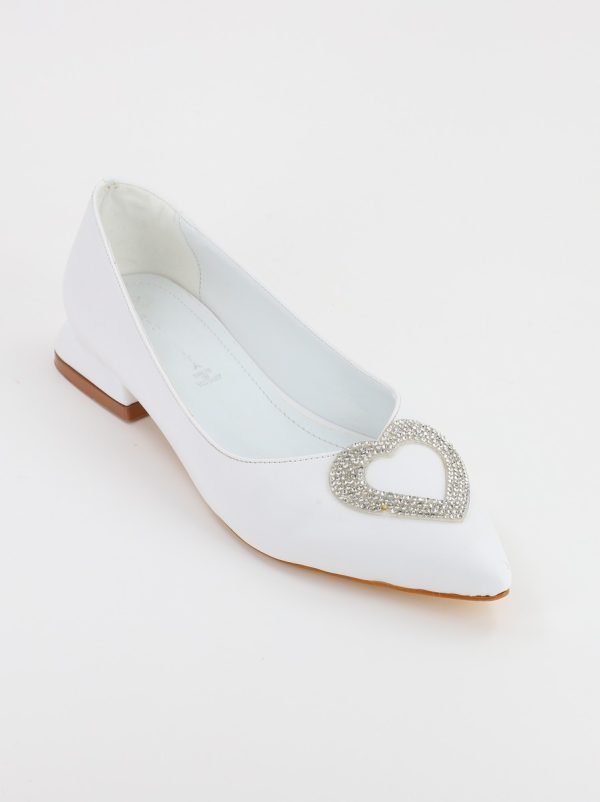 Pantofi Dama Piele Ecologica vartf ascutit cu Toc Jos Alb (BS101BA2308128) 120