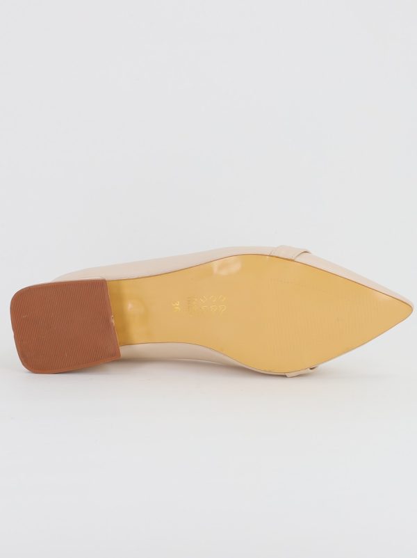 Pantofi Dama Piele Ecologica vartf ascutit cu Toc Jos bej (BS101BA2308127) 119