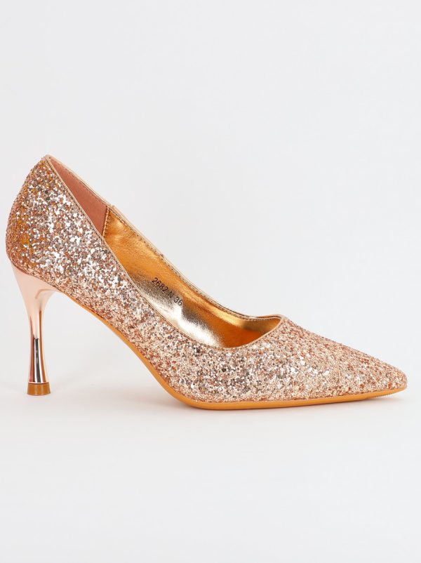 Pantofi Dama stiletto cu sclipici champagne (BS2682PT2307137) 120