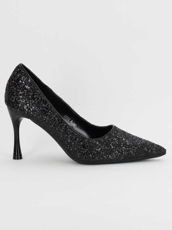 Pantofi Dama stiletto cu sclipici Negru (BS2682PT2307140) 120