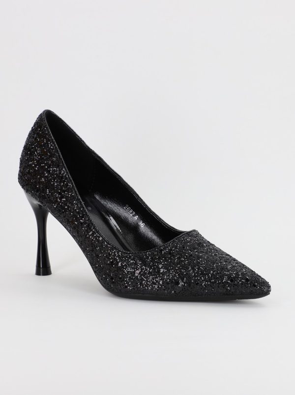 Uncategorized - Pantofi Dama stiletto cu sclipici Negru (BS2682PT2307140)