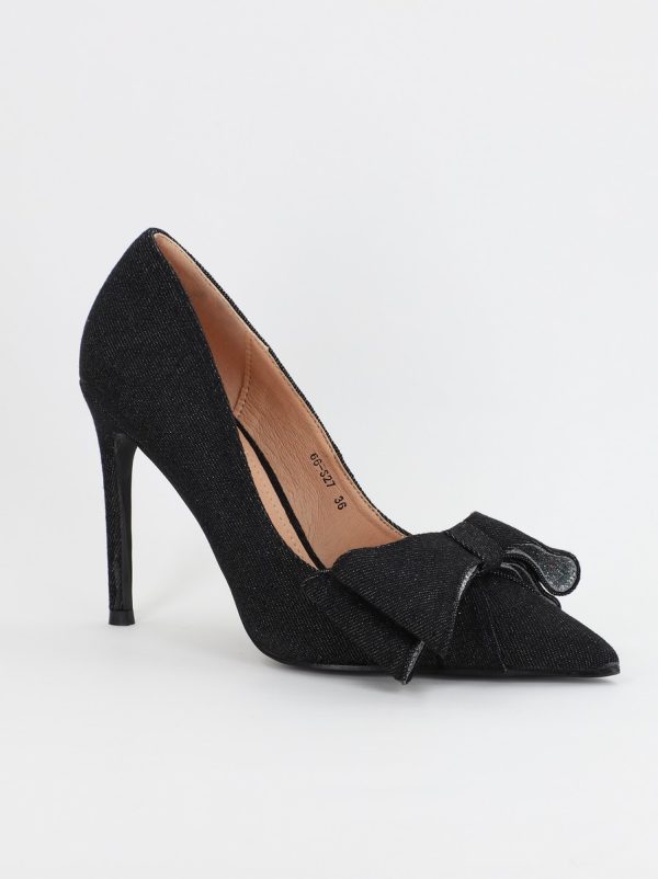 Incaltaminte Dama - Pantofi Dama stiletto denim cu fundita neagra (BS27S2307049)