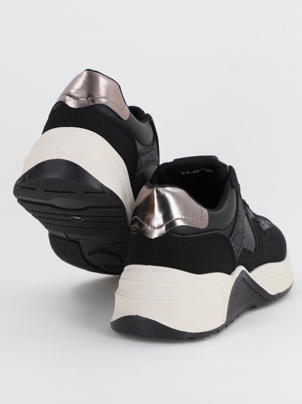 Pantofi sport dama banda cu sclipici negru cu platina (BS2100Q2307168) 120
