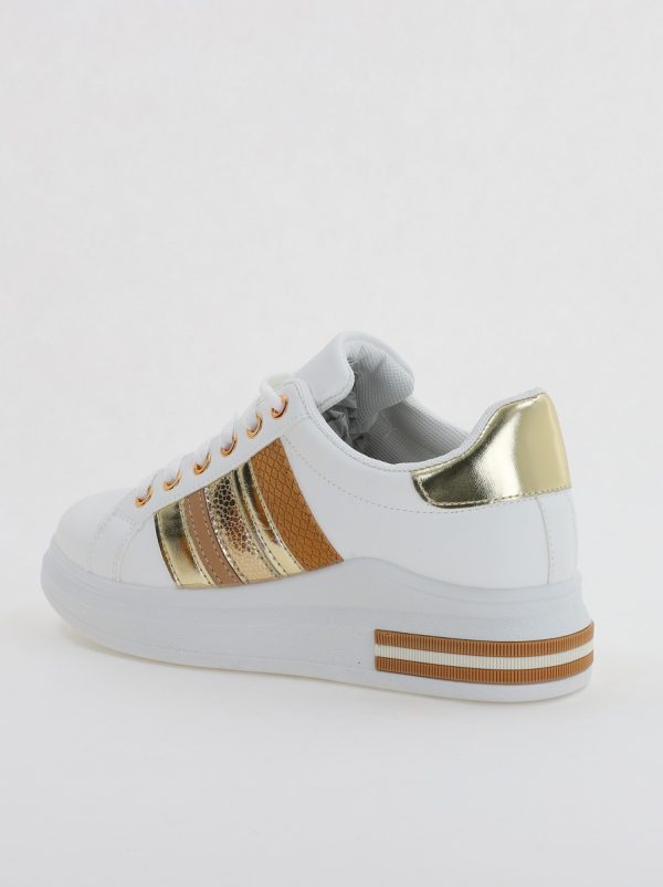 Pantofi Sport Dama cu șiret piele eco alb BS248EV2307130 124
