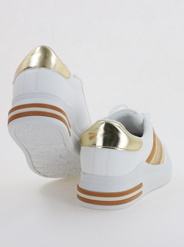 Pantofi Sport Dama cu șiret piele eco alb BS248EV2307130 120