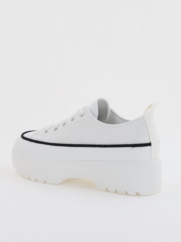 Pantofi Sport Dama tip teniși cu șiret alb BS116BO2307056 123