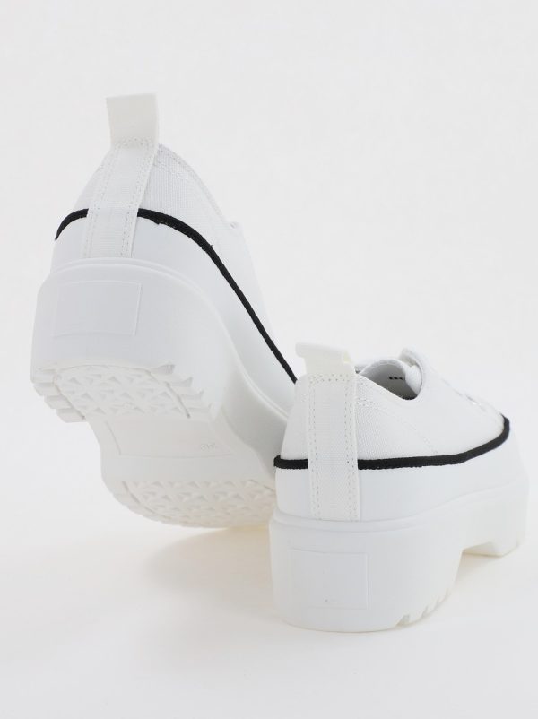 Pantofi Sport Dama tip teniși cu șiret alb BS116BO2307056 120