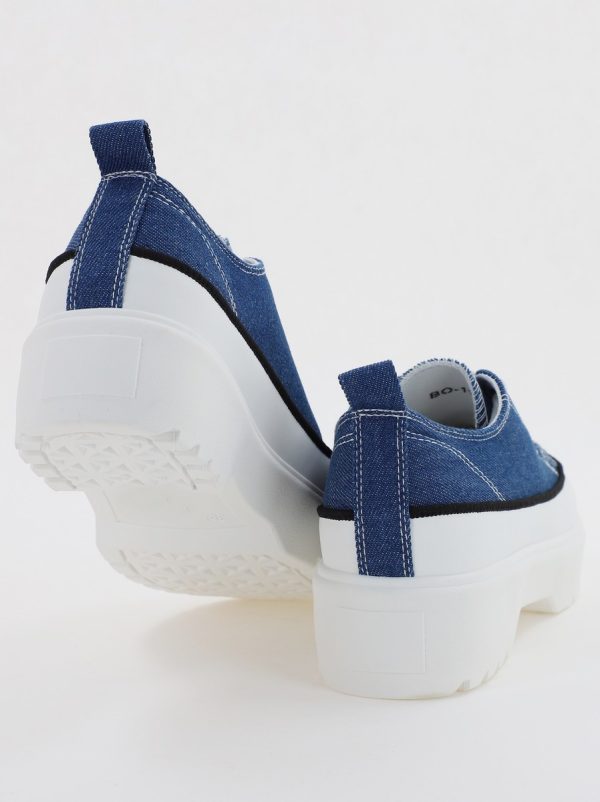Pantofi Sport Dama tip teniși cu șiret albastru BS116BO2307063 120