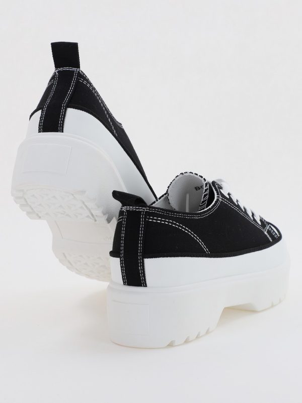 Pantofi Sport Dama tip teniși cu șiret negru BS116BO2307054 120