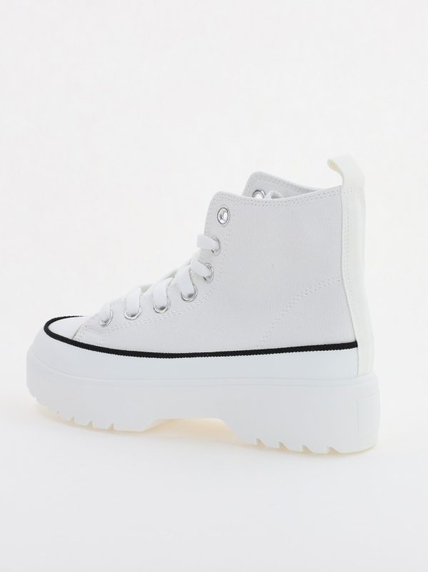 Pantofi Sport Dama Tip Teniși înalt cu șiret Alb BS115BO2307068 124