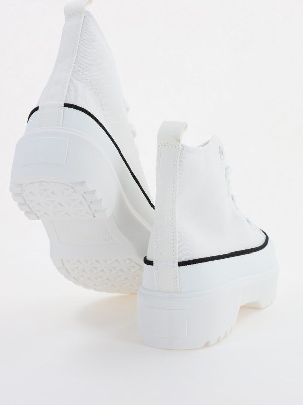 Pantofi Sport Dama Tip Teniși înalt cu șiret Alb BS115BO2307068 120