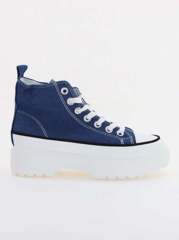 Pantofi Sport Dama Tip Teniși înalt cu șiret Albastru BS115BO2307067 122