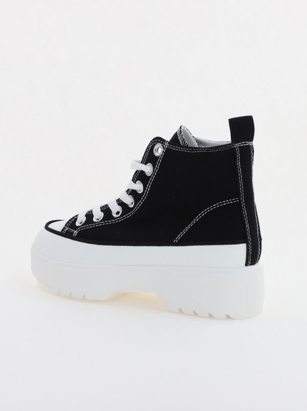 Pantofi Sport Dama Tip Teniși înalt cu șiret Negru BS115BO2307066 125