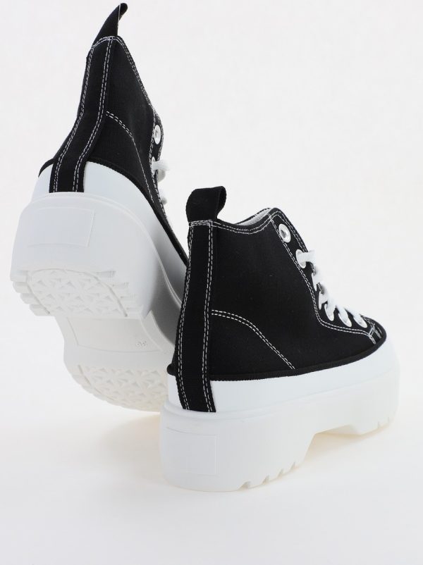 Pantofi Sport Dama Tip Teniși înalt cu șiret Negru BS115BO2307066 120