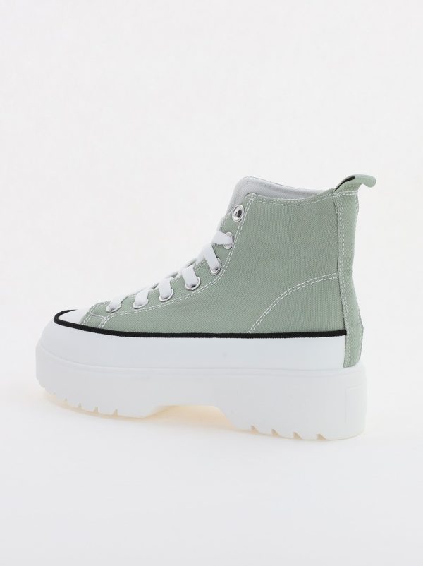 Pantofi Sport Dama Tip Teniși înalt cu șiret Verde BS115BO2307069 124