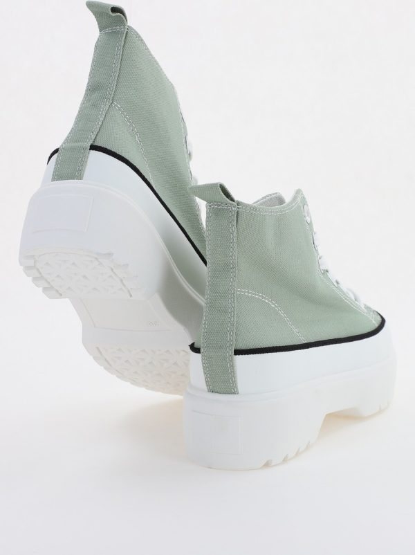 Pantofi Sport Dama Tip Teniși înalt cu șiret Verde BS115BO2307069 120