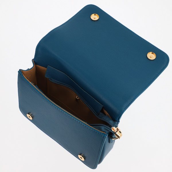 Poseta dama casual de umar din piele ecologica cu un compartiment bleumarin BS7805K2307241 121