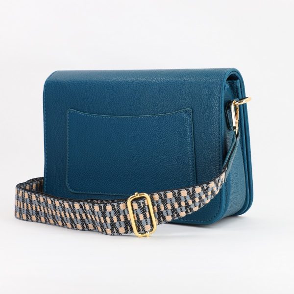Poseta dama casual de umar din piele ecologica cu un compartiment bleumarin BS7805K2307241 122