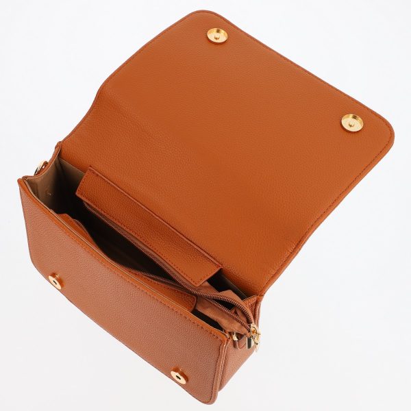 Poseta dama casual de umar din piele ecologica cu un compartiment maro BS7805K2307240 121