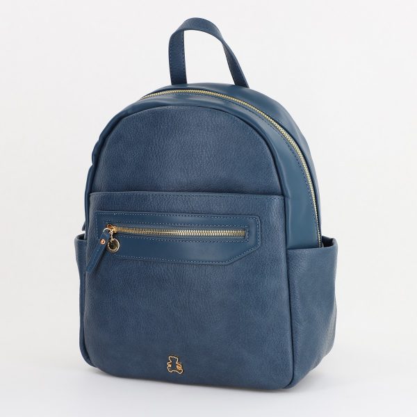 Rucsac dama piele ecologica cu buzunare frontale si laterale Albastru Lulu Castagnette BS2347RU2307207 119
