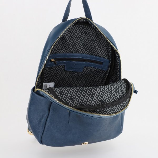 Rucsac dama piele ecologica cu buzunare frontale si laterale Albastru Lulu Castagnette BS2347RU2307207 121