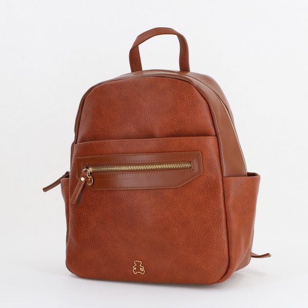 Rucsac dama piele ecologica cu buzunare frontale si laterale Maro Lulu Castagnette BS2347RU2307209 119