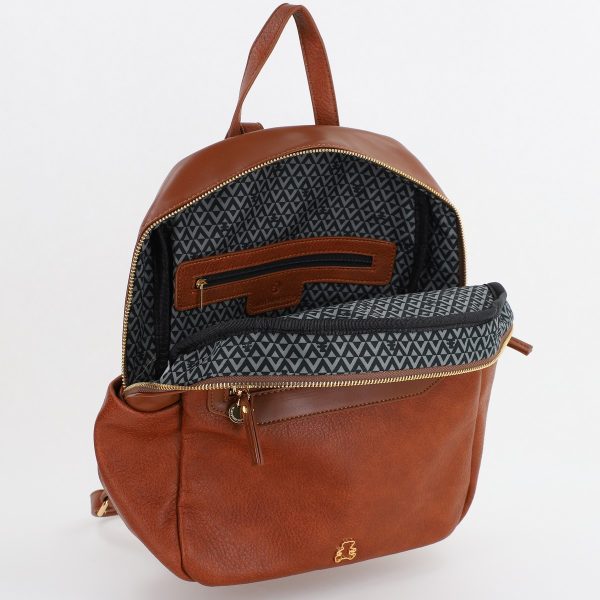 Rucsac dama piele ecologica cu buzunare frontale si laterale Maro Lulu Castagnette BS2347RU2307209 121