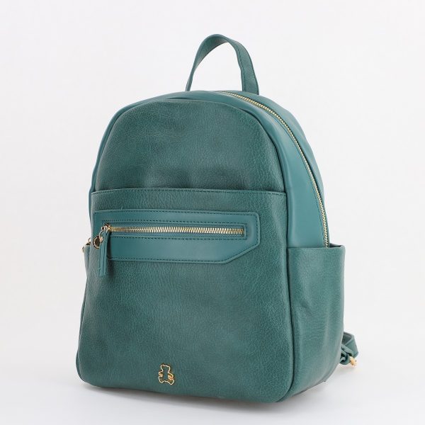 Rucsac dama piele ecologica cu buzunare frontale si laterale Verde Lulu Castagnette BS2347RU2307210 119