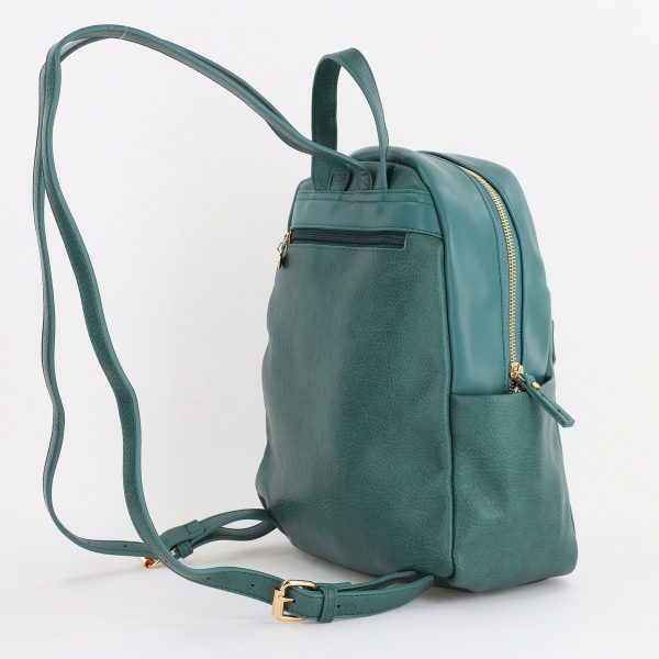 Rucsac dama piele ecologica cu buzunare frontale si laterale Verde Lulu Castagnette BS2347RU2307210 120
