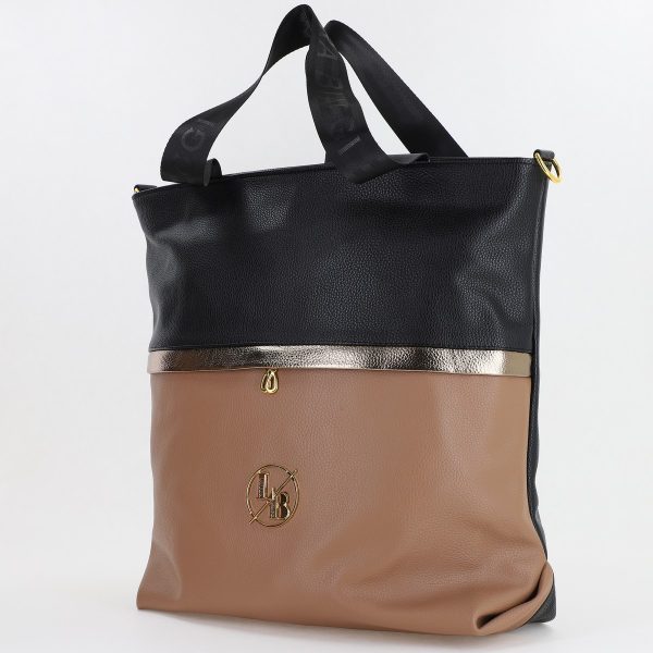 Geanta Dama Shopper Piele Ecologica Taupe cu Doua Compartimente Laura Biaggi BS224M23090365 120