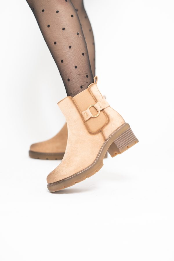 Botine damă din piele ecologică întoarsă Maro Capuccino (BS2611BO2310095) 119