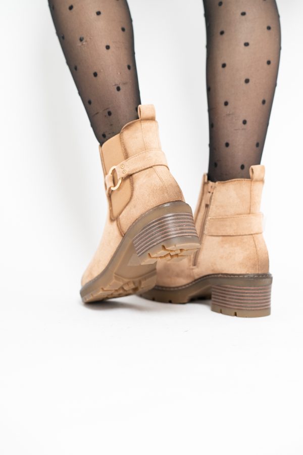Botine damă din piele ecologică întoarsă Maro Capuccino (BS2611BO2310095) 125