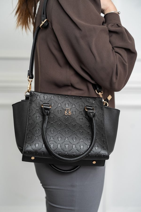 Geanta dama casual cu două compartimente negru Lulu Castagnette BS2319A2307365 120