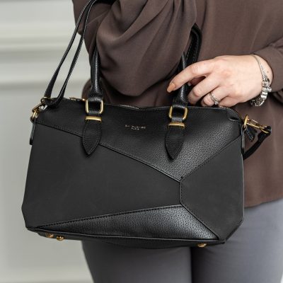 Geanta casual de femei din piele ecologica negru un compartiment David