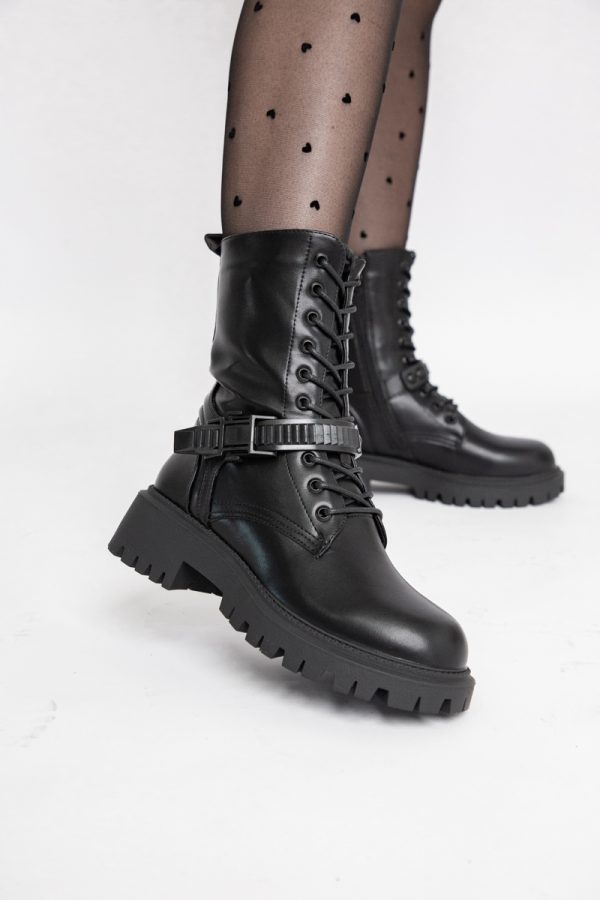 Ghete Femei cu Talpa Groasa Piele Ecologica Negru (BS3028B2310130) 123