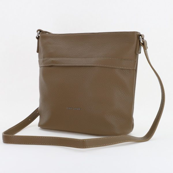 David Jones - Geanta casual femei tip postas din piele ecologica Kaki David Jones (BS7013DJ2309908)