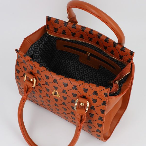 Geanta dama casual cu două compartimente maro Lulu Castagnette BS2319A2307366 123