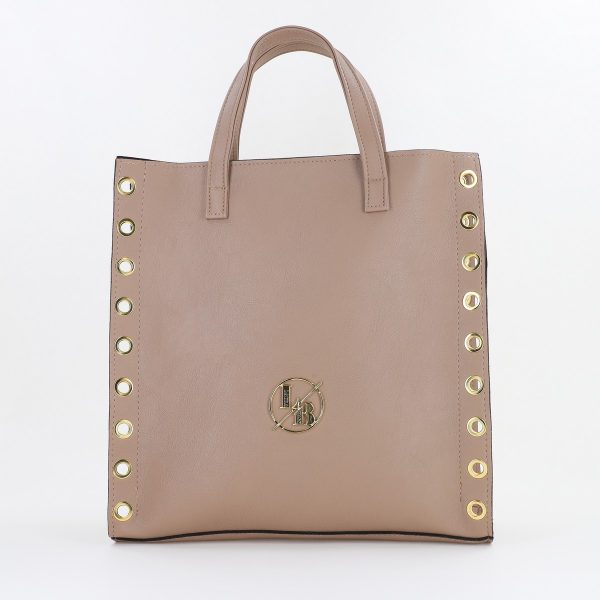 Geanta Dama Shopper Piele Ecologica Taupe cu Doua Compartimente Laura Biaggi BS123JS23090369 121