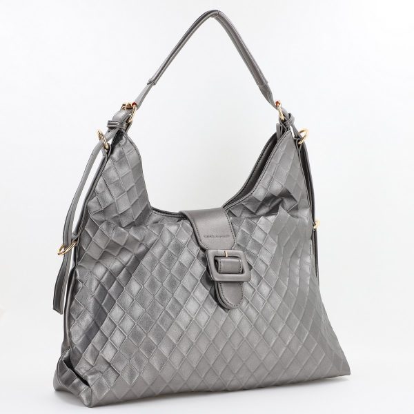 David Jones - Geanta dama shopper piele ecologica argintiu David Jones BS7022DJ2309901