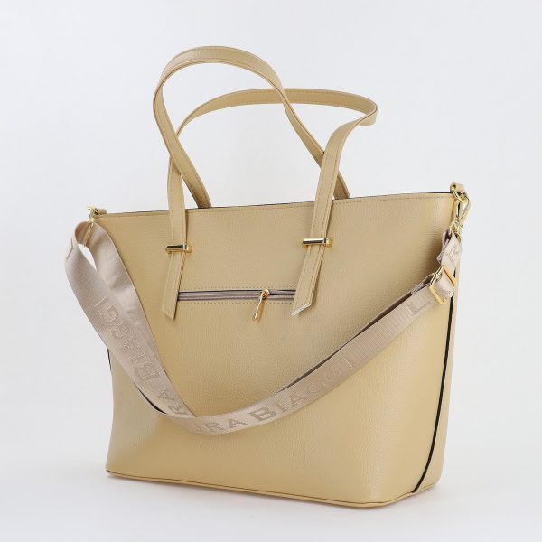 Geanta Dama Shopper Piele Ecologica Crem cu Bretea de Umar Laura Biaggi BS274JS2309373 120