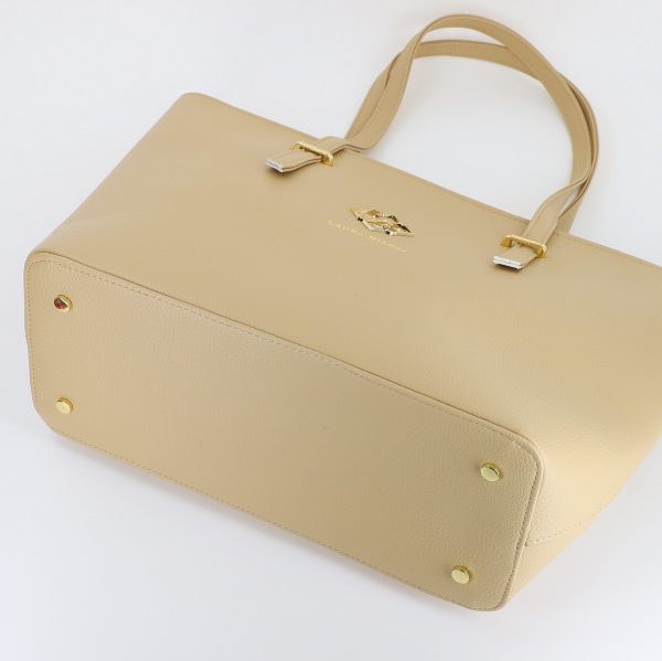 Geanta Dama Shopper Piele Ecologica Crem cu Bretea de Umar Laura Biaggi BS274JS2309373 121