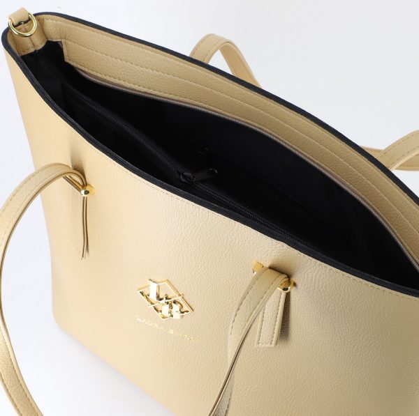 Geanta Dama Shopper Piele Ecologica Crem cu Bretea de Umar Laura Biaggi BS274JS2309373 122